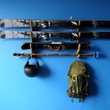 Grassracks - Bamboo Ski Rack | Horizontal Wall-Mounted Indoor and Garage