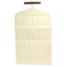 Household Essentials Bracelet and Necklace Hanging Jewelry Organizer, Natural Canvas