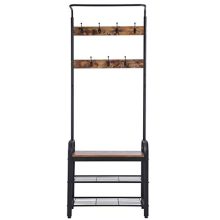 Ogrmar Vintage Coat Rack Shoe Bench, Hall Tree Entryway Storage Shelf
