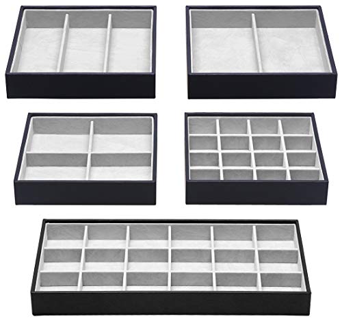 Magic Stackable Jewelry Trays Closet Dresser Drawer Organizer for Accessories