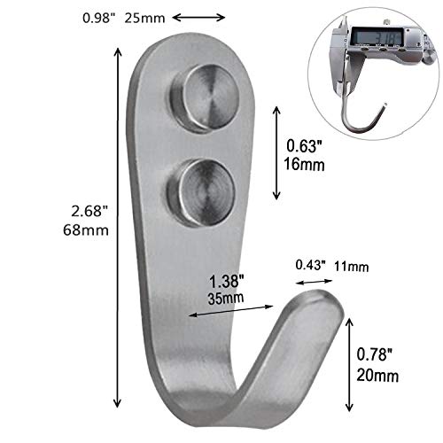 10 Pack Wall Mount Coat Hooks Hanger Holder Single Hook Heavy Duty