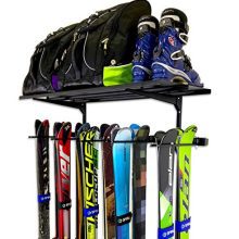 StoreYourBoard Ski Wall Rack and Storage Shelf, Holds 10 Pairs, Ski Wall Mount