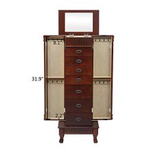 Standing Jewelry Armoire Cabinet Storage Chest with 7 Drawers