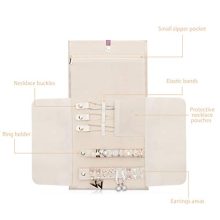 LAVIEVERT Travel Jewelry Organizer Case Foldable Jewelry Roll Jewelry Display Bag