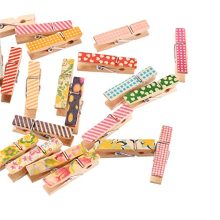 DECORA 3.5cm/1.38in Colorful Painted Wood Clothespin 100 Pieces
