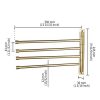 KES Swivel Towel Rack 13 Inch 4 Swing Arm Bathroom Towel Bar Wall Mounted