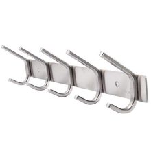 WEBI C-CBG05 Heavy Duty SUS 304 Hook Rail Coat Rack, 5 Hooks