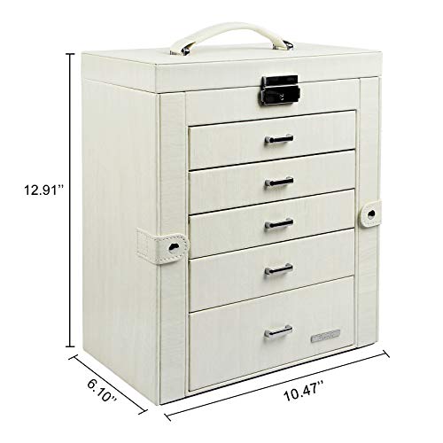 Homde 2 in 1 Huge Jewelry Box/Organizer/Case Faux Leather with Small Travel Case