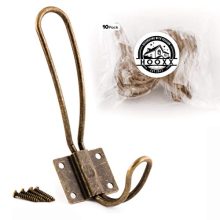 HOOXX 10 Pack of Rustic Coat Hooks | Decorative Vintage Hangers