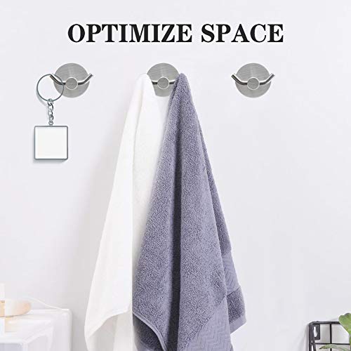 Sugelary Double Prong Adhesive Hooks, Wall Hooks Bathroom Hooks Heavy Duty