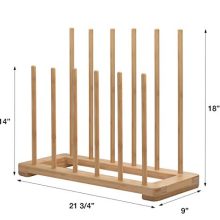 MobileVision Bamboo Boot Rack Free Standing Shoe Organizer, Holds 6 Pairs