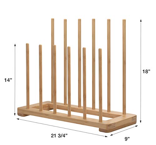 MobileVision Bamboo Boot Rack Free Standing Shoe Organizer, Holds 6 Pairs