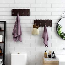 VASAGLE Wall Mounted Coat Hook, Coat Rack with 4 Double Hooks