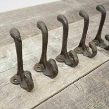 5 Rustic Coat Hooks CAST Iron Acorn 3 1/4" Long HAT Wall School Towel