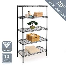 Seville Classics 5-Tier Black Epoxy Steel Wire Shelving