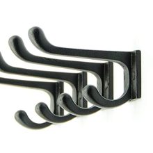 Vintage Cast Iron Wall Hooks (Black Texture Finish, Set of 4) - Rustic