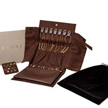 DECOLUXE Jewelry Travel Organizer for Storing Rings, Necklaces, Earrings and Bracelets (Brown)