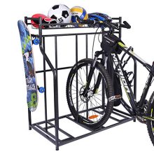 Mythinglogic Bike Rack, Bicycle Holder with Baskets Collection Organizer