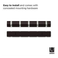 Umbra Flip 5-Hook Wall Mounted Floating Coat Rack - Modern, Sleek