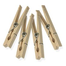 Honey-Can-Do DRY-01374 Wood Clothespins with Spring, 24-Pack, 3.3-inches Length