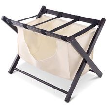 Tangkula Luggage Rack Folding Wood Suitcase Luggage Stand for Home Bedroom