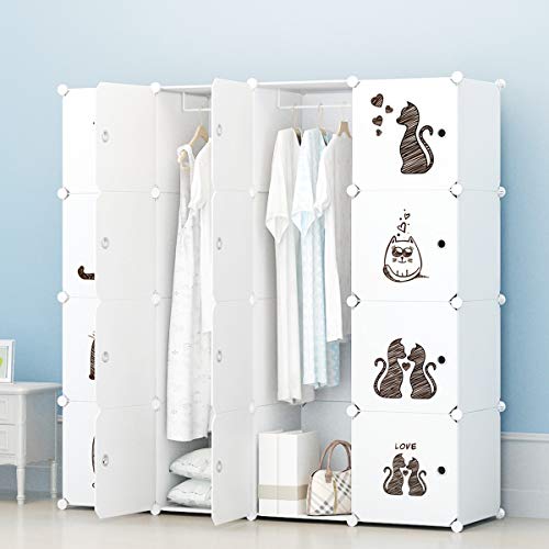 KOUSI Kids Dresser Kids Closet Portable Closet Wardrobe Children Bedroom