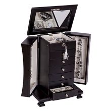 Mele & Co. Layla Java Finish Modern Wood Jewelry Chest
