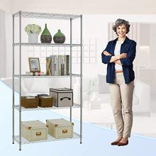 5 Shelf Wire Shelving Unit Garage NSF Wire Shelf Metal Large Storage Shelves