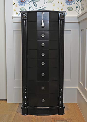 Alveare Home Louisa Locking Jewelry Armoire, Black