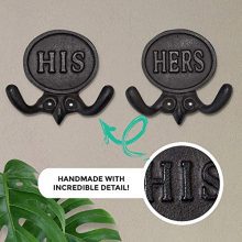 5.8" Set of 2 His and Hers Towel Hooks for Bathrooms |Perfect Towel Hook