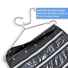 Premium Dual-Sided Hanging Jewelry Organizer with 44 Transparent Zippered Pockets – Perfect for Accessories, Makeup & More