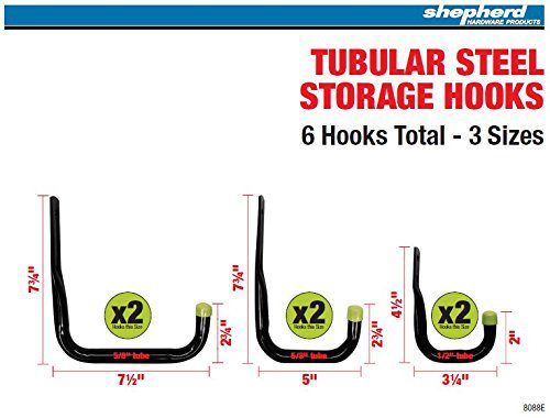 Shepherd Hardware Heavy Duty Steel Garage Storage/Assorted Utility Hooks