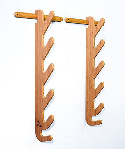 Grassracks - Bamboo Ski Rack | Horizontal Wall-Mounted Indoor and Garage