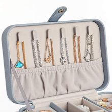 SONGMICS Travel Jewelry Box, Jewelry Organizer for Necklaces, Rings, Studs