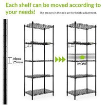 Cozzine 5 Tier Storage Shelves, Adjustable Storage Shelves Heavy Duty Steel