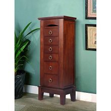 Gentle Shower Jewelry Cabinet with Mirror Jewellery Box Organizer Wooden Jewelry