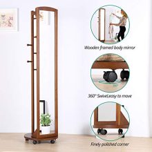 Vlush Multifunctional 360°Swivel Wooden Frame 69'' Tall Full Length Mirror
