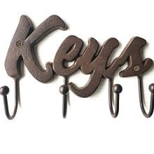 Cast Iron Rustic Key Holder for Wall - Cast Iron Wall Mount Decorative Keys Rack