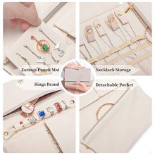 Bosidu Travel Jewelry Organizer Roll Jewelry Case Bag for Necklaces