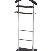 InRoom Designs Kings Brand Chrome/Walnut Finish Wood & Metal Suit Valet