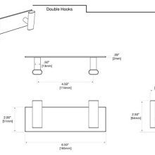 Gatco Elevate All Modern Décor Rectangle Double Hook, Chrome