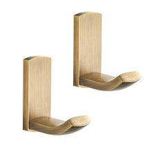 Estrend 2 Pack Brushed Gold Coat Hooks Solid Brass Towel/Robe Clothes Hook