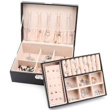 Allinside Jewelry Box Organizer, 2-Layer PU Leather Jewelry Storage Case