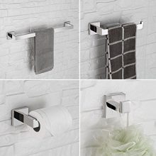LuckIn 24 Inch 4-Piece Modern Polished Chrome Bathroom Hardware Accessories