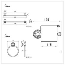 AUSWIND Antique Brass Bathroom Accessories Set Wall Mounted 4-Piece