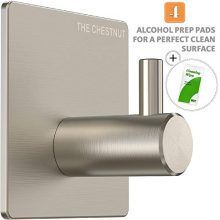 The Chestnut Wall Hooks Adhesive for Hanging Towels - Set of 4