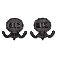 5.8" Set of 2 His and Hers Towel Hooks for Bathrooms |Perfect Towel Hook