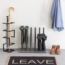 MyGift Distressed Gray Wood 6-Pair Boot Storage Rack