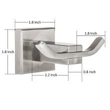 HOMEIDEAS 2 Pack Bathroom Double Robe Hook Lavatory Bath Towel Hook Coat