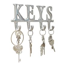 Comfify Key Holder "Keys" - Wall Mounted Key Holder - 4 Key Hooks Rack - Decorative Cast Aluminum Key Rack - Polished Finish - with Screws and Anchors (Keys AL-1507-20)